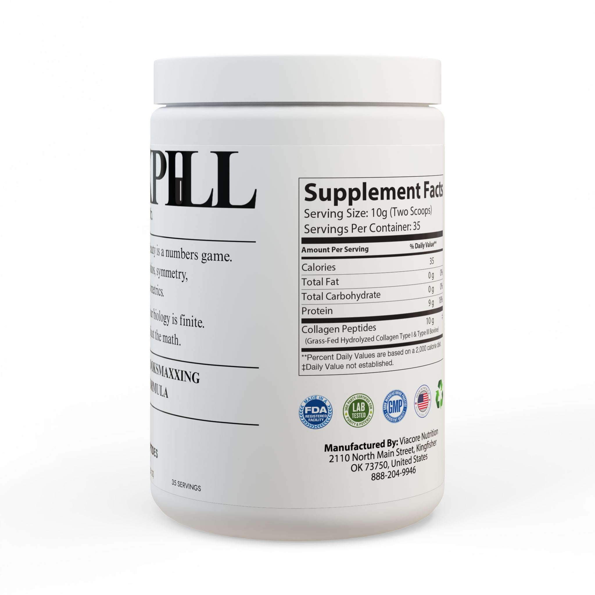 BLACKPILL™ Collagen Peptides Type I & III Supplement (350g, 12.3oz)