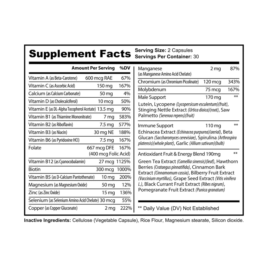 BLACKPILL™ Multivitamin for Men Supplement (60 Capsules)