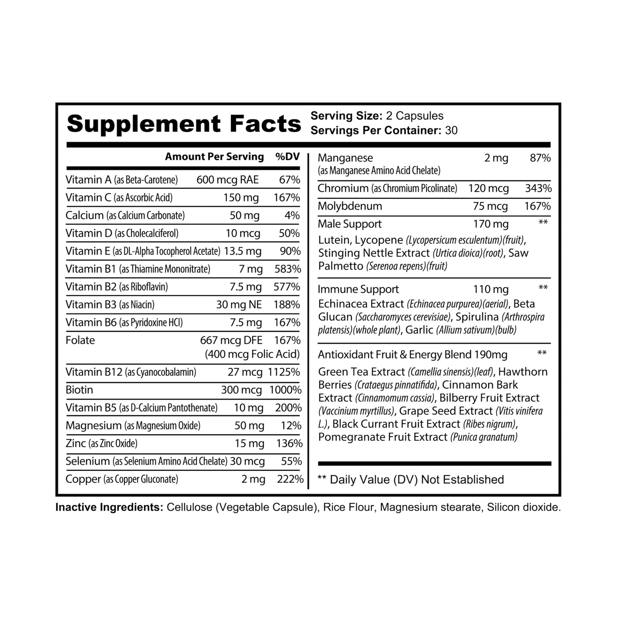 BLACKPILL™ Multivitamin for Men Supplement (60 Capsules)