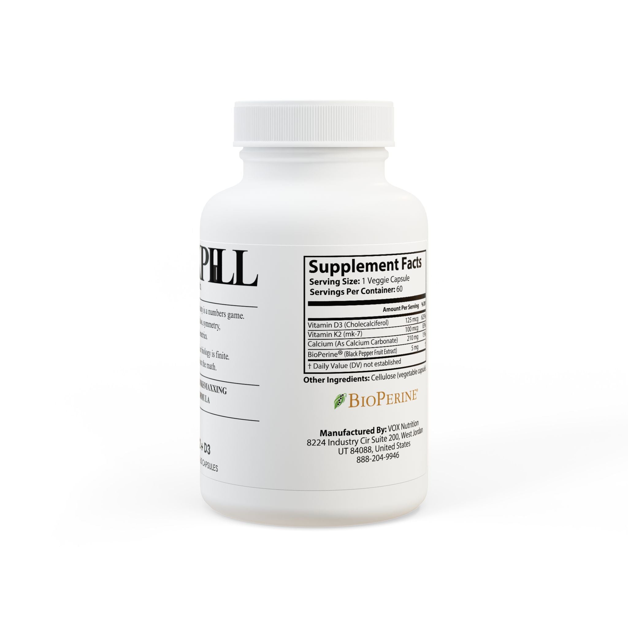BLACKPILL™ Vitamin K2 + D3 Supplement (60 Capsules)