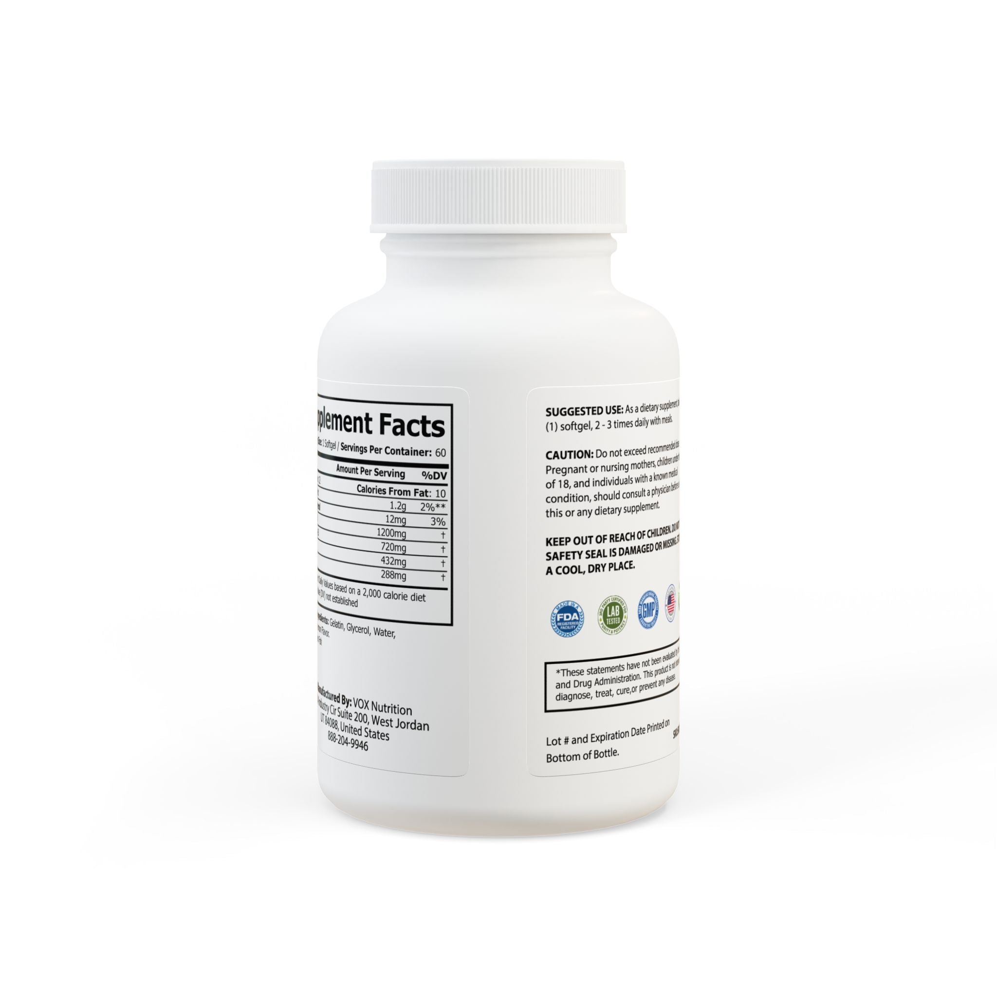 BLACKPILL™ Omega 3 Fish Oil Supplement (60 Softgels)