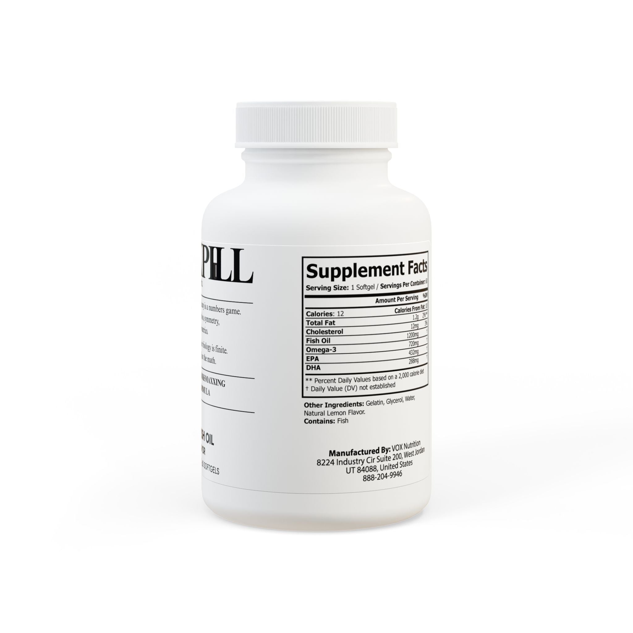 BLACKPILL™ Omega 3 Fish Oil Supplement (60 Softgels)