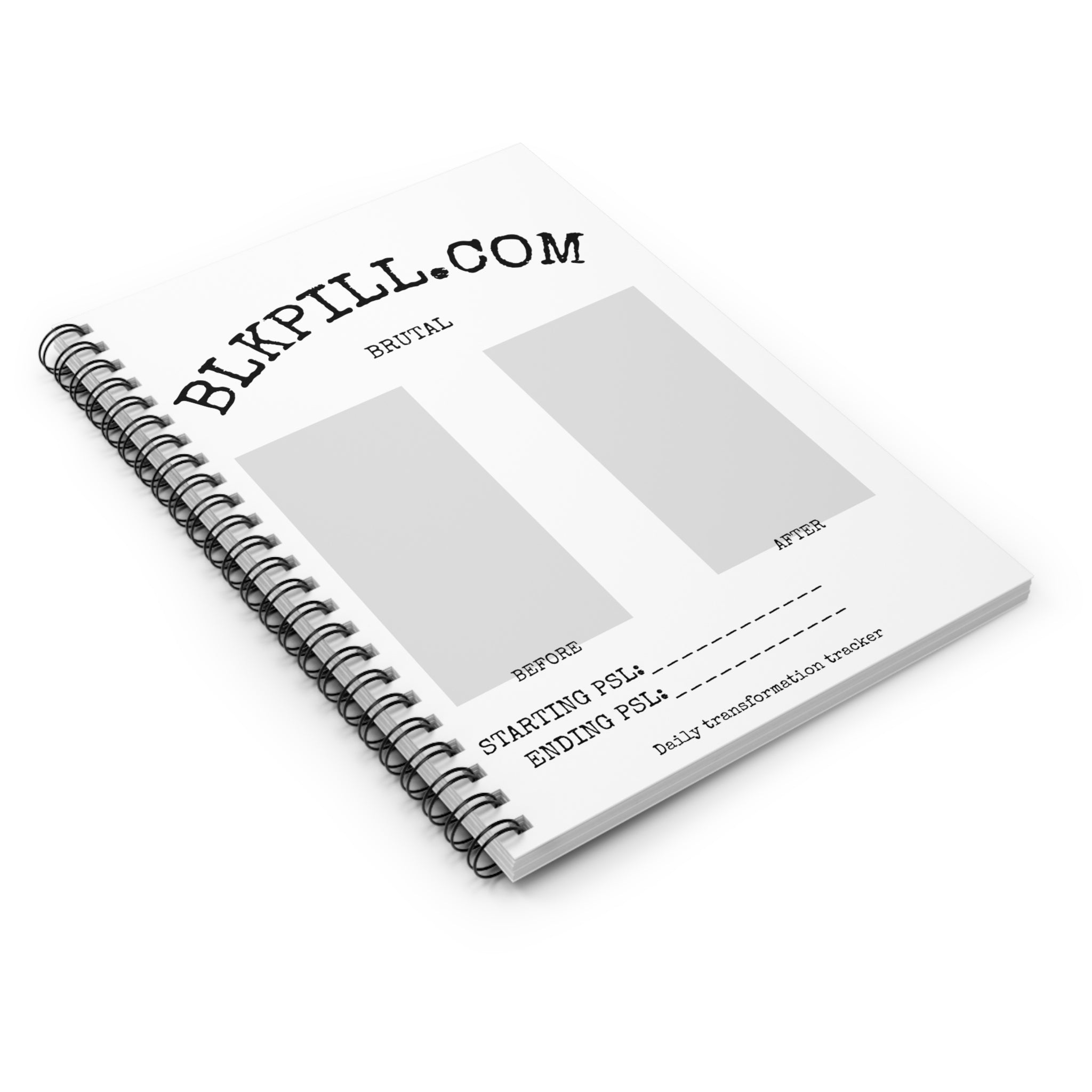 BLACKPILL™ Brutal Daily Transformation Tracker Notebook