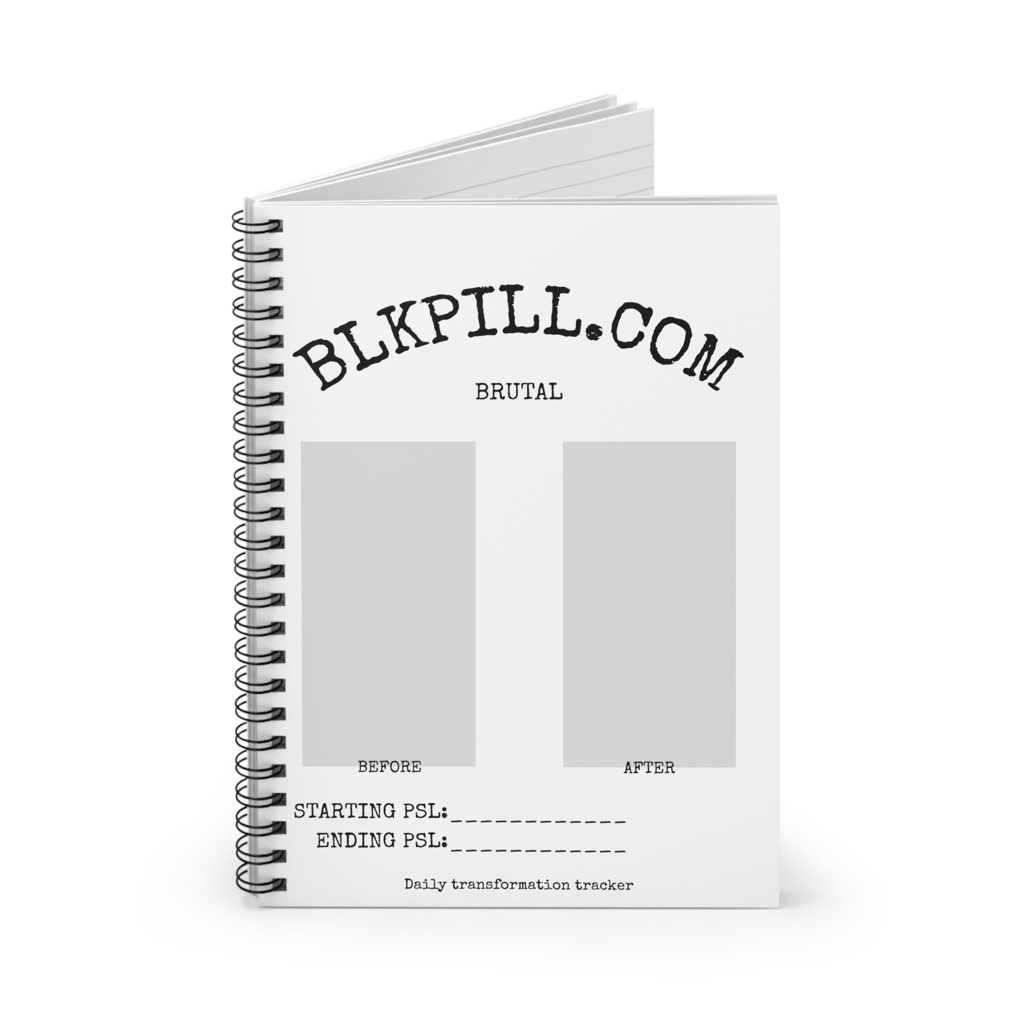 BLACKPILL™ Brutal Daily Transformation Tracker Notebook